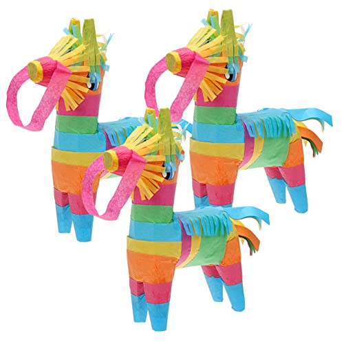 BESPORTBLE 3 Stück Mini Donkey Piñata für Kindergeburtstage Mexikanische Fiesta Dekoration Süßigkeiten und Überraschungen Farbenfrohe Party Spielzeuge für Feiern von BESPORTBLE
