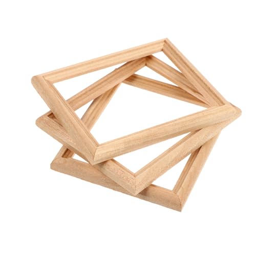 BESPORTBLE 3 Stück Teiliges Miniatur Holz Bilderrahmen Puppenhaus Dekoration Micro Landschaft Modell Detailreich und Langlebig für Puppenhaus Zubehör von BESPORTBLE