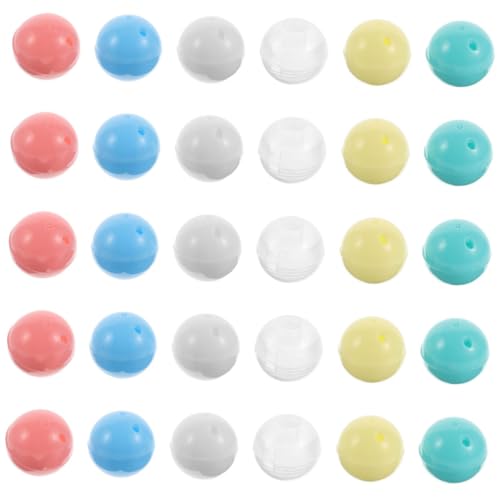 BESPORTBLE 30 Stück Mini Maschine Befüllbare Bubble Ball Kaugummiautomaten Kapseln Leer Durchsichtig Runde Kapseln Kaugummiautomaten Nachfüllungen Kleine Leere Spielzeugkapseln von BESPORTBLE