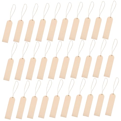 BESPORTBLE 30Stücke Holz Lesezeichen DIY Blanko Schilder Mit Juteseil Schallplattenteiler Für Kreative Bastelprojekte von BESPORTBLE