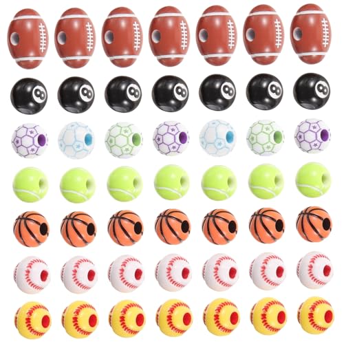BESPORTBLE 350 Stück Teiliges Perlen aus Robustem Kunststoff Bunte Abstandsperlen in Tennis Basketball Fußball und Softball Design für DIY Schmuckherstellung Armbänder Halsketten und BESPORTBLE 350 Stück Teiliges Perlen aus Robustem Kunststoff Bunte Abstandsperlen in Tennis Basketball Fußball und Softball Design für DIY Schmuckherstellung Armbänder Halsketten und von BESPORTBLE