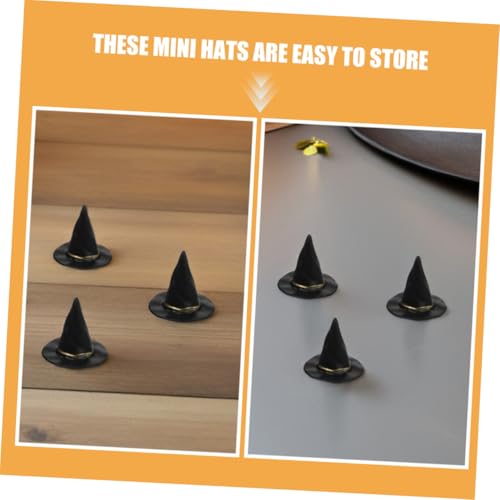 BESPORTBLE 36 Stück Teiliges Mini Hexenhüte Miniatur Halloween Zauberer Hüte für DIY Bastelprojekte Puppenzubehör Kreative Familienaktivitäten Halloween Party Dekoration von BESPORTBLE