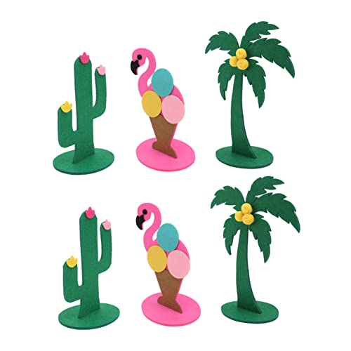 BESPORTBLE 3Sätze Filz Tischdekoration Mit Flamingo Kokosnussbaum Und Kaktus Kreative Desktop Dekoration Für Kinderzimmer Und Kindergarten Und Bezaubernde Designs Teilig von BESPORTBLE