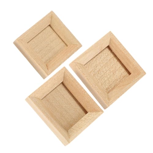 BESPORTBLE 3Stücke Bilderrahmen Aus Holz Für Puppenhaus Dekoration DIY Fotorahmen Für Miniaturbilder Für Kreative Bastelprojekte Mini Deko Für Ihr Puppenhaus von BESPORTBLE
