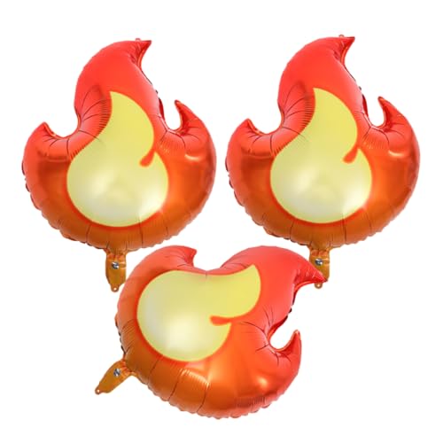 BESPORTBLE 3Stücke Folienballons Feuerwehrmann Thema Aufblasbare Flammenballons Für Geburtstagsfeiern Flammendekor Für Kindergeburtstage Party Deko Für Themen von BESPORTBLE
