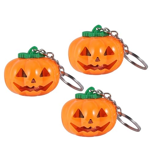 BESPORTBLE 3Stücke Leuchtende Halloween Kürbis Schlüsselanhänger aus Umweltfreundlichem Kunststoff Tragbarer Schlüsselbund mit Batterie für Schlüssel Rucksack und Dekoration Orange BESPORTBLE 3Stücke Leuchtende Halloween Kürbis Schlüsselanhänger aus Umweltfreundlichem Kunststoff Tragbarer Schlüsselbund mit Batterie für Schlüssel Rucksack und Dekoration Orange von BESPORTBLE