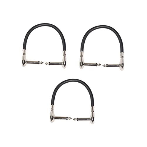 BESPORTBLE 3Stücke Male Zu Male Gitarren Patchkabel Mit Rechtwinkligen Steckern Für Effektpedale Schwarz von BESPORTBLE