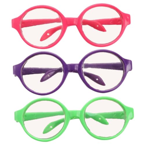 BESPORTBLE 3Stücke Puppenbrillen Aus Dekorative Brille Für Puppen Zufälligen Farben Für Puppenkleidung Und Zubehör Perfektes von BESPORTBLE