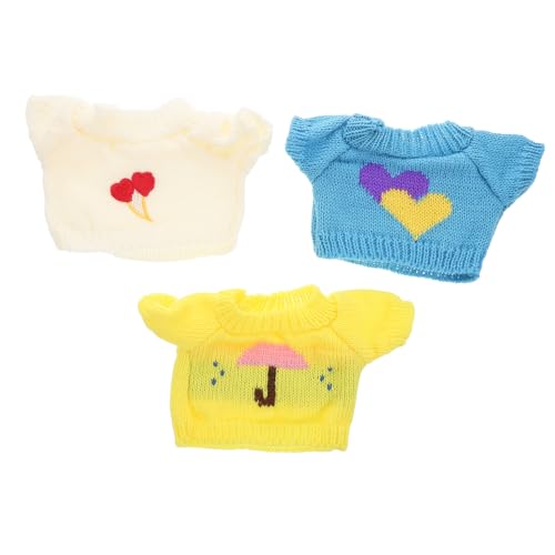 BESPORTBLE 3Stücke Teiliges für Plüschbären Austauschbare Pullover Outfits und Niedliche Kleidung für Puppen Wiederverwendbare Puppenkostüme für Kreative von BESPORTBLE
