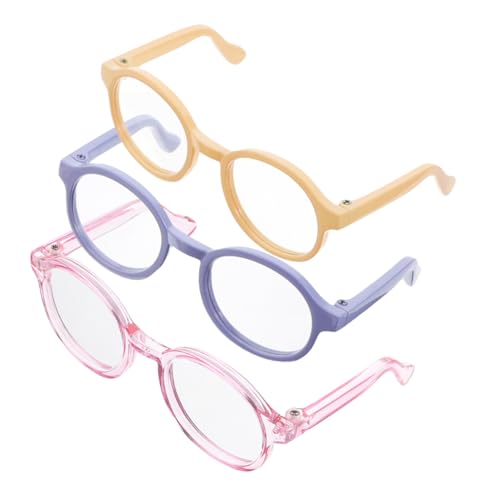 BESPORTBLE 3pcs Mini Doll Brille Props Dollhouse Accessoires Puppenbrille Kleine Plastikgläser Für Puppen Miniaturbrillen von BESPORTBLE