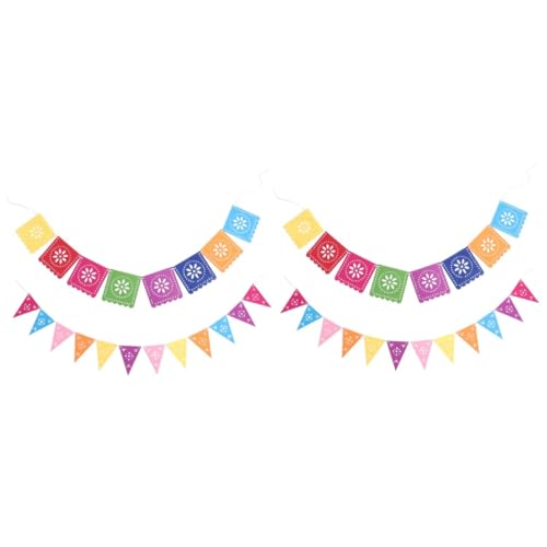 BESPORTBLE 4 Sätze Mexikanische Pinata Party Dekoration Hängende Wimpel Fiesta Feiern und Anlässe Hochwertiges Material für Langanhaltende Nutzung von BESPORTBLE