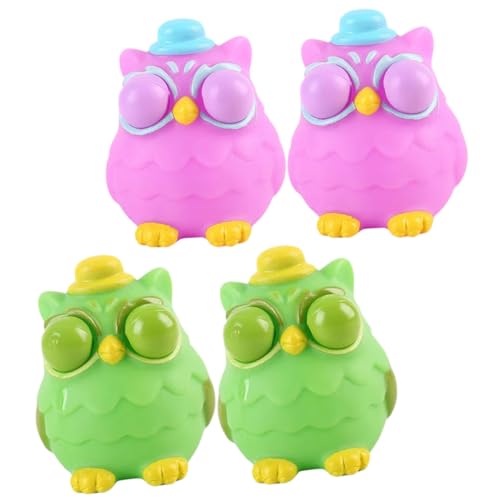 BESPORTBLE 4 Stck Teiliges Eulen Squeeze Antistress Stressabbauendes Tragbares Buntes Fingerspielzeug Sensorisches Druckentlastungsspielzeug als Ostergeschenk und Geburtstags mitgebsel von BESPORTBLE