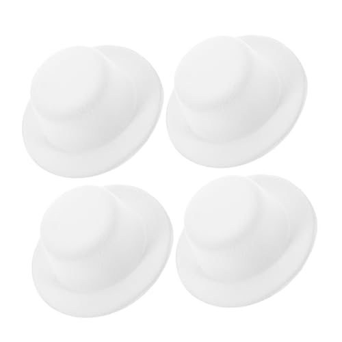 BESPORTBLE 4 Stück DIY Puppenhüte für Schneemann und Clown Weiße Stoffmützen für Kreative Bastelprojekte Dekoration für Puppen und Partys Langlebig von BESPORTBLE