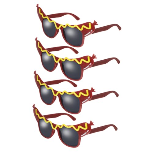 BESPORTBLE 4 Stück Lustige Hot Dog Brille Kostümbrillen für Erwachsene und Leichte Party Sonnenbrille mit Witzigem Hot Dog Design für Halloween Geburtstagsfeiern und Maskerade von BESPORTBLE