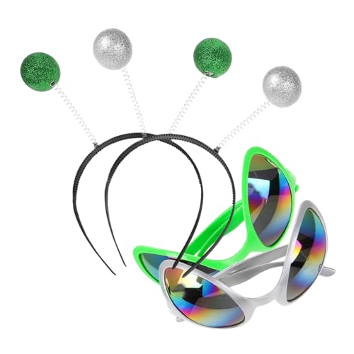 BESPORTBLE 4 Stück Teiliges Alien Brillen und Antennen Stirnband für Halloween Karneval Festival Party Haar Accessoire mit Grünem und Silbernem Rahmen für Kostüm und Fotorequisiten BESPORTBLE 4 Stück Teiliges Alien Brillen und Antennen Stirnband für Halloween Karneval Festival Party Haar Accessoire mit Grünem und Silbernem Rahmen für Kostüm und Fotorequisiten von BESPORTBLE