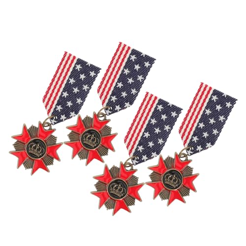 BESPORTBLE 4 Stück Teiliges Metallbroschen Retro Vintage Krone Geometrisch Abzeichen Anstecknadeln Stil für Jacken Anzüge Alltag Unisex Accessoires Independence Day Lapel Pins von BESPORTBLE