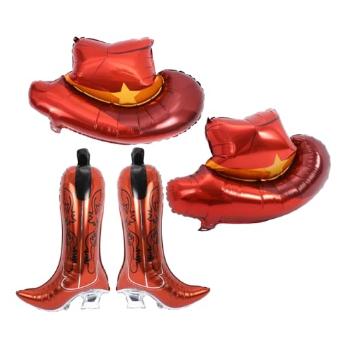 BESPORTBLE 4 Stück Teiliges Western Cowboy Luftballon aus Aluminiumfolie Aufblasbare Cowboy Hut und Stiefel Dekoration Leichte Partydeko für Western Themengeburtstag und Mottofeier BESPORTBLE 4 Stück Teiliges Western Cowboy Luftballon aus Aluminiumfolie Aufblasbare Cowboy Hut und Stiefel Dekoration Leichte Partydeko für Western Themengeburtstag und Mottofeier von BESPORTBLE