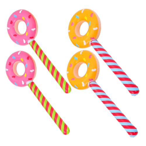 BESPORTBLE 4 Stücke Aufblasbare Donut Ballons für PVC Lollipop Sticks Geburtstagsfeier Deko Candyland Thema Indoor Outdoor Nutzung von BESPORTBLE