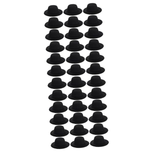 BESPORTBLE 40 Stck. Teiliges Mini Puppenhüte aus Filz Schwarze Formelle Miniaturhüte zum Basteln DIY Puppen Accessoires für Kostüm Haar und Kleidungsdeko Puppen Dress Up Dekoration von BESPORTBLE