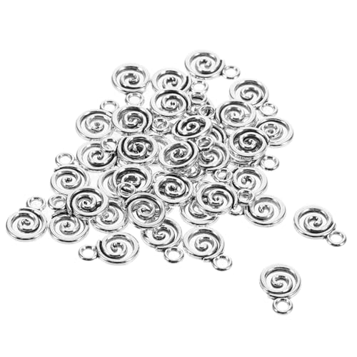 BESPORTBLE 40 Stück Wirbel Anhänger Für Schmuck Halskette Mattierter Blumen Charm Blumen Ohrring Anhänger Band Legierungsperlen Knebelverschluss Blumen Ohrring Charm Rosetten Charms von BESPORTBLE