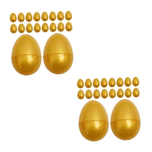 BESPORTBLE 48 Stck. Teiliges Goldene Leere Kunststoff Eier Wiederbefüllbar Kinderfreundliches Partyspielzeug Kreative Geschenkverpackung und Süßigkeitenbox für Ostern und Dekorationszwecke von BESPORTBLE