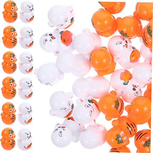 BESPORTBLE 48 Stück Teiliges Mini Wackelfiguren mit Hasen und Karotten Bunte Tischdekoration für Glatte Oberfläche Kreative Ostern Deko Kleine Ornamente für Geschenkfüllung und Partyspaß von BESPORTBLE