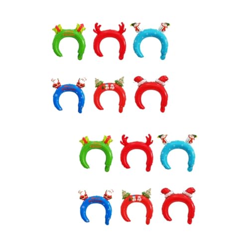BESPORTBLE 48 Stück Teiliges Weihnachts Party Set mit Aluminiumfolie Luftballon Kopfschmuck Bunte Cartoon Ballons als Festliche Haarreifen für Jungen Mädchen Modisches Xmas Partyaccessoire von BESPORTBLE