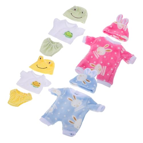 BESPORTBLE 4Sätze Puppen Outfits Für Reborn Puppen Süße Häschen Overalls Und Niedliche Frosch Kleidung Für Mädchenpuppen Puppenspielanzug Für Fantasievolles von BESPORTBLE