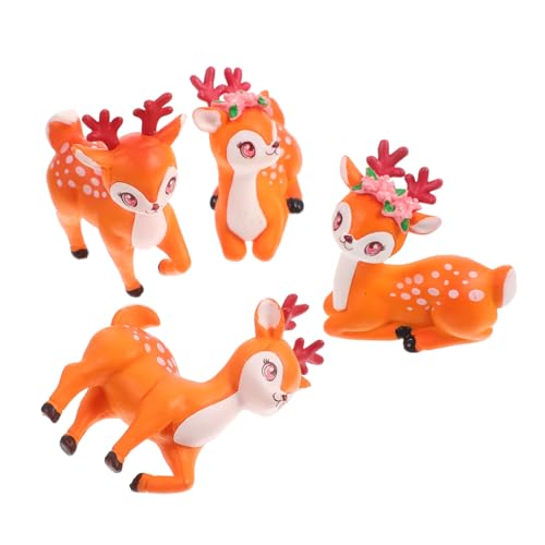 BESPORTBLE 4Stücke Hirschfigur Dekoration Süße Desktop Ornamente Für Blumenkübel Niedliche Rehstatue Für Geburtstagsfeiern Hochzeiten Und Wohnkultur von BESPORTBLE