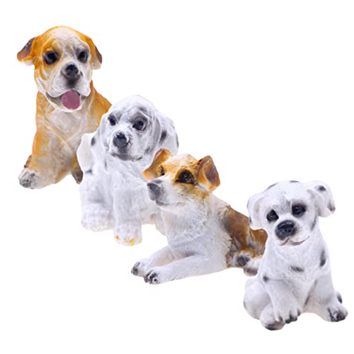 BESPORTBLE 4Stücke Hundefiguren Realistische Bonsai Welpen Modelle Aus Harz Für Puppenhaus Für Haustierliebhaber Und Dekoration von BESPORTBLE
