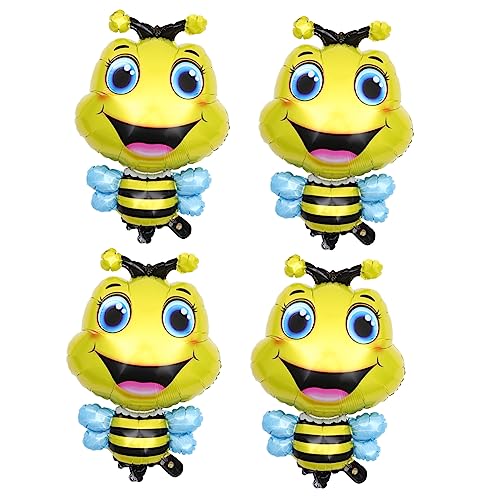 BESPORTBLE 4Stücke Bienen Luftballons Aufblasbare Tierballons aus Aluminiumfolie für Kreative Partydekoration Geeignet für Geburtstagsfeiern und Langlebig und Reißfest von BESPORTBLE