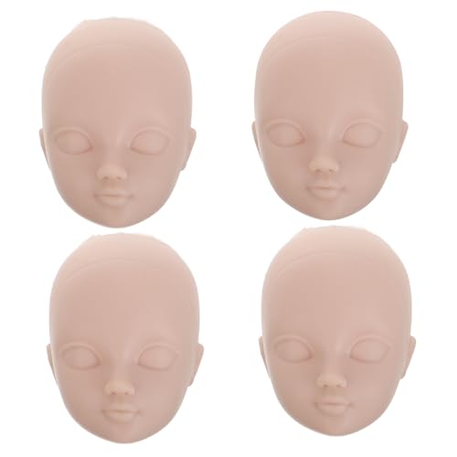 BESPORTBLE 4Stücke Makeup Übungskopf Ersatzteile Für DIY Puppenzubehör Mannequin Kopf Für Wimpernverlängerung Und Makeup Training Bastelbedarf Puppenkopf von BESPORTBLE
