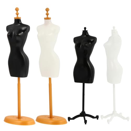BESPORTBLE 4Stücke Mini Puppenmodellständer für Puppenkleider Robuster Stabiler Kleiderständer aus Hochwertigem zum Präsentieren von Kleidung und Zubehör von BESPORTBLE