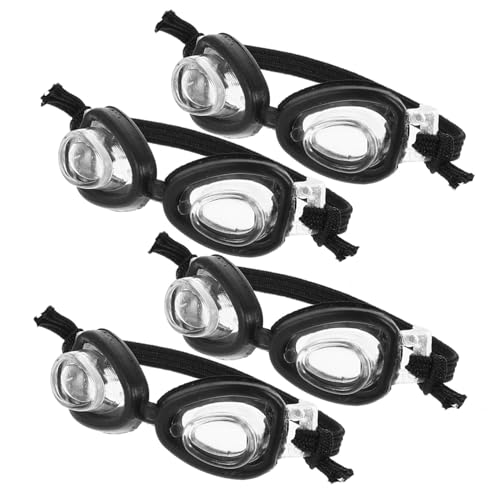 BESPORTBLE 4Stücke Schwimmbrillen Für Puppen DIY Brillenspielzeug Für Puppenanzüge Foto Requisiten Kleine Brille Zum Verkleiden Langlebig Und Verformungsbeständig von BESPORTBLE