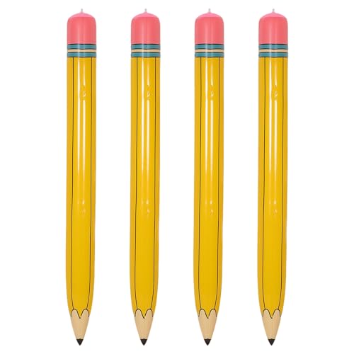 BESPORTBLE 4er-Set Riesige aufblasbare Bleistift-Luftballons – Schulanfang Deko, Abschlussfeier, Klassenzimmer Zubehör – Erste-Schultag Requisiten 110cm x 8cm von BESPORTBLE