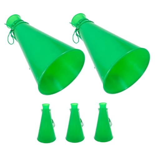 BESPORTBLE 5 Stück Teiliges Cheer Megafon Grün Megaphone für Partys Sportveranstaltungen und Feste Lustige Horn für Fans und Cheerleader Hochwertige Kunststoff Hupe von BESPORTBLE