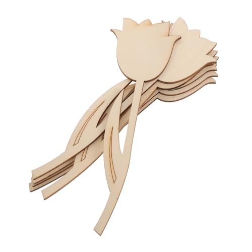 BESPORTBLE 5 Stück Teiliges Unbemalter Holzblumen zum Bemalen für Diy Frühjahrsbasteln Vielseitige Holzscheiben für Kreativität Geschenkideen und Natürliche Dekoration von BESPORTBLE