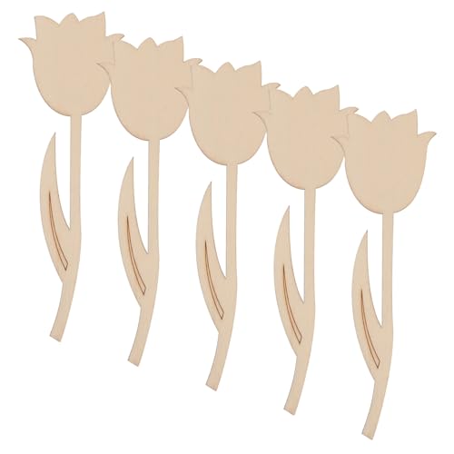 BESPORTBLE 5 Stück Teiliges Unvollendete Holzblüten zum Bemalen Naturbelassene Holzscheiben für Diy Malprojekte Kreative Holzstücke für Frühlingsbasteln und Geschenkideen von BESPORTBLE