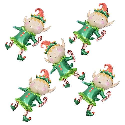 BESPORTBLE 5 Stück Teiliges Weihnachtsfolie Luftballon Langlebige Aluminiumfolie Festliche Partydekoration für Weihnachtsfeier Vielseitig Einsetzbar als Tischdeko Wand oder Baumanhänger Grüne von BESPORTBLE