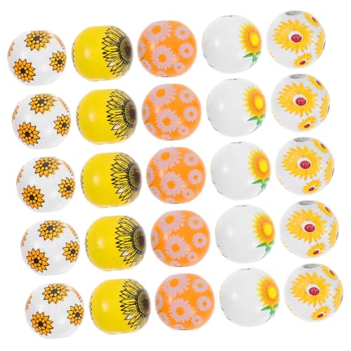 BESPORTBLE 50 Stück Bunte Holzperlen für DIY Schmuckherstellung Runde Blumenmusterperlen für Armbänder und Girlanden Natürliche und Sichere Holzperlen BESPORTBLE 50 Stück Bunte Holzperlen für DIY Schmuckherstellung Runde Blumenmusterperlen für Armbänder und Girlanden Natürliche und Sichere Holzperlen von BESPORTBLE