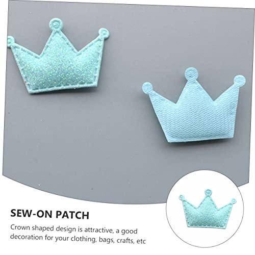 BESPORTBLE 50 Stück Glitzer Kronen Stoffaufnäher zum Aufnähen und Aufbügeln Bunte DIY Applikationen für Kleidung Taschen Reparatur und Textilgestaltung von BESPORTBLE