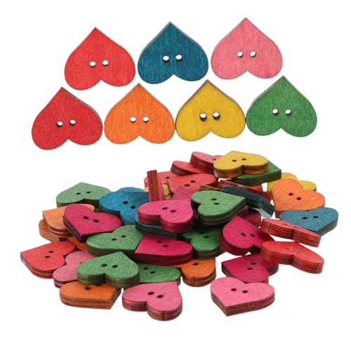 BESPORTBLE 50 Stück Herzförmige Holzknöpfe Rustikale Dekoration für Hochzeiten Kleidung Taschen Vielseitige DIY Craft Buttons für Kreative Projekte von BESPORTBLE