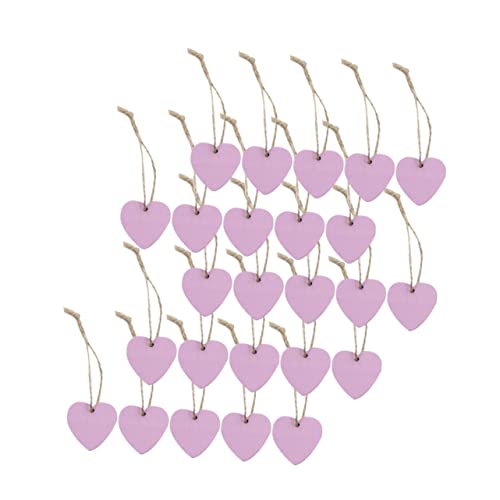 BESPORTBLE 50 Stück Holzherz-Ausschnitte Für Valentinstag – 4 Cm Große Lila DIY Holzanhänger - Perfekte Deko Für Hochzeiten Handarbeiten Und Wohnraumgestaltung Mit Schnur Zum Aufhängen von BESPORTBLE