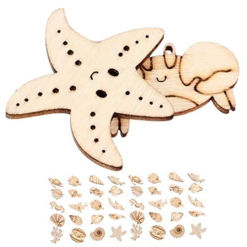 BESPORTBLE 50 Stück Unlackierte Holz Tier Ausschnitte Kreative Bastelmaterialien für Diy Deko Meerestiere Wie Delfine Fische und Muscheln für Zuhause und BESPORTBLE 50 Stück Unlackierte Holz Tier Ausschnitte Kreative Bastelmaterialien für Diy Deko Meerestiere Wie Delfine Fische und Muscheln für Zuhause und von BESPORTBLE