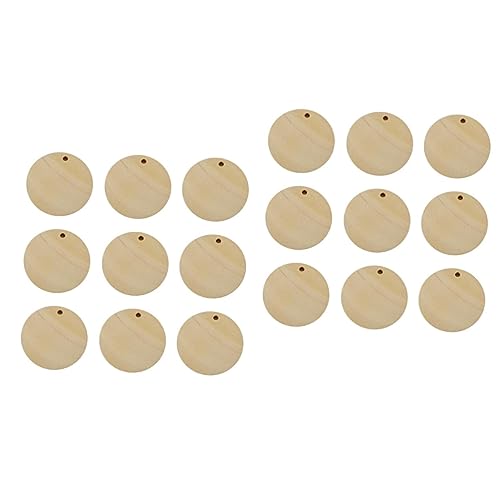 BESPORTBLE 50 Stück Unvollendete Runde Holzscheiben Mit Loch - 35mm - Ideale Holzverzierungen Für DIY Projekte Weihnachten Basteln Und Dekorationen von BESPORTBLE