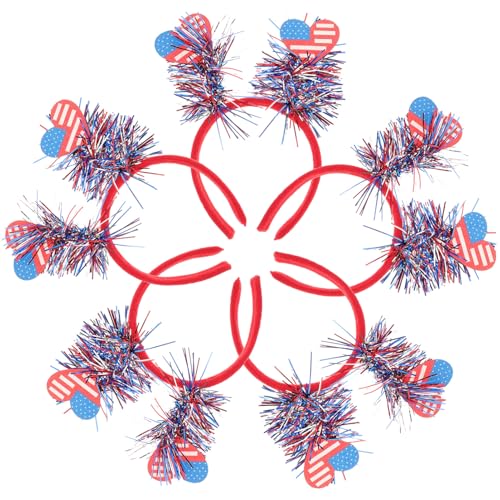 BESPORTBLE 5Stücke Amerikanische Flagge Kopf Bopper Stirnband Patriotisches Zubehör für Juli Feierlichkeiten Unisex für Fotos und von BESPORTBLE