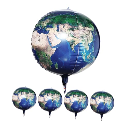 BESPORTBLE 5Stücke Erdmuster Luftballons Aus Aluminiumfolie Planetendekoration Für Geburtstagsfeiern Sichere Und Langlebige Partyballons Für Fotorequisiten Und Festliche Anlässe von BESPORTBLE