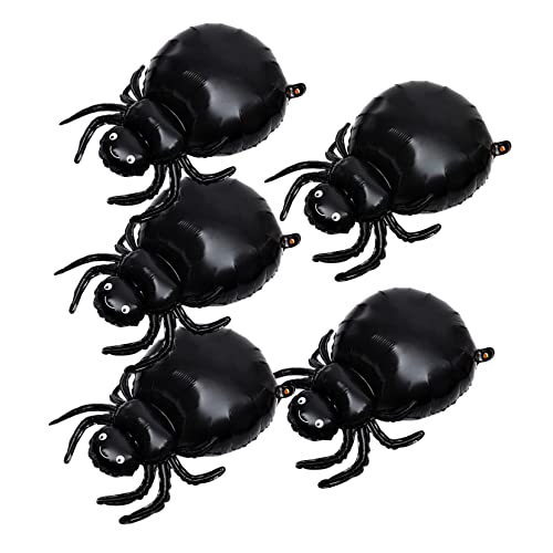 BESPORTBLE 5Stücke Halloween Schwarzgiftspinnen Luftballons Aluminium Folienballons Halloween Party Dekoration Aufblasbare Spiele Für Gruselige Feiern von BESPORTBLE