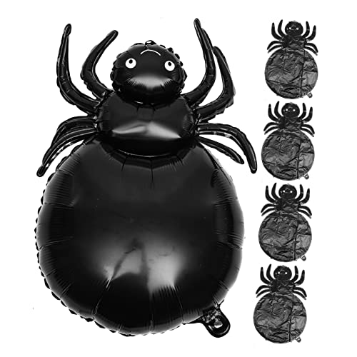 BESPORTBLE 5Stücke Halloween Spinnenballons Schwarze Aluminium Folienballons Für Gruselige Halloween Partys Dekorative Luftballons Für Erwachsene von BESPORTBLE