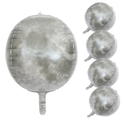 BESPORTBLE 5Stücke Mondförmige Aluminium Folienballons Ballons Für DIY Party Dekoration Weltraum Thema Luftballons Für Kindergeburtstag Und Feiern von BESPORTBLE